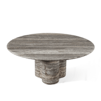 Porto Travertine Round Dining Table 72"