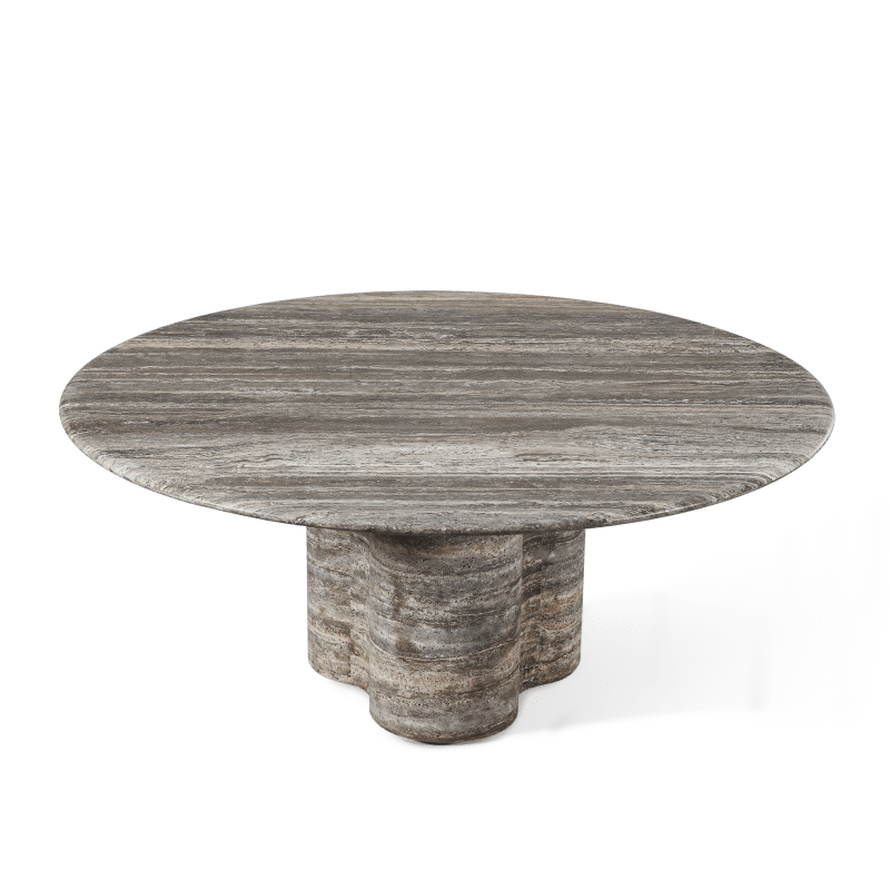 Porto Travertine Round Dining Table 72"