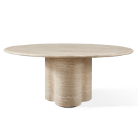 Porto Travertine Round Dining Table 72"