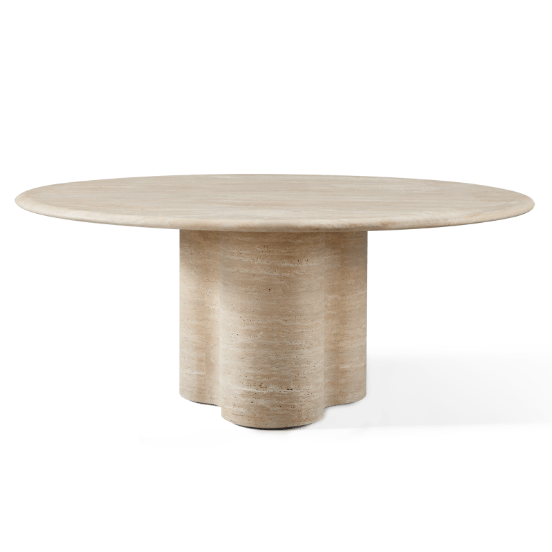 Porto Travertine Round Dining Table 72"