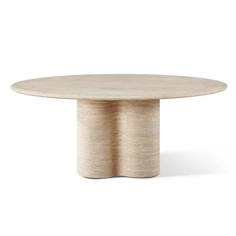 Porto Travertine Round Dining Table 72"
