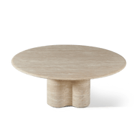 Porto Travertine Round Dining Table 72"