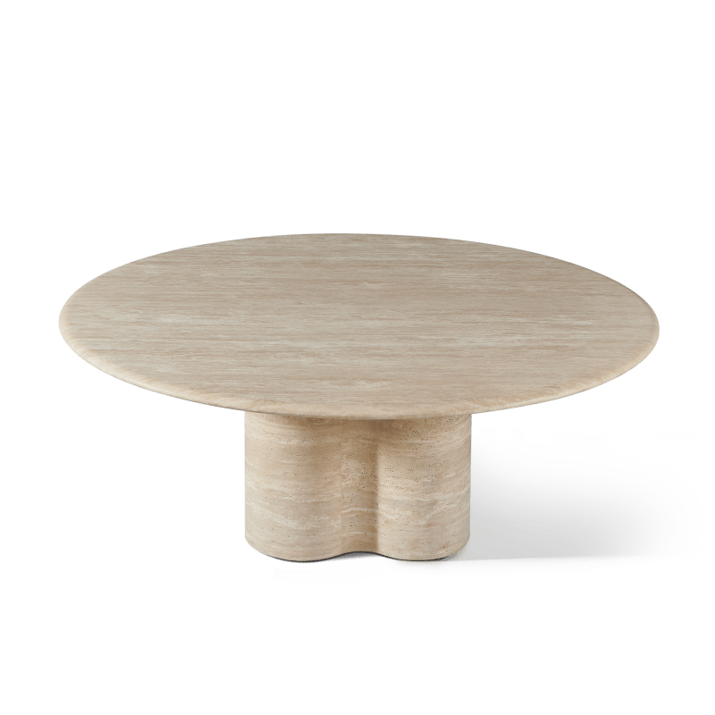 Porto Travertine Round Dining Table 72"