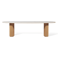 Rhodes Teak Oval Open Dining Table 108"
