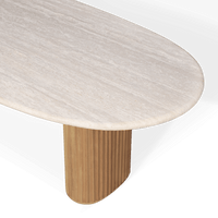 Rhodes Teak Oval Open Dining Table 108"