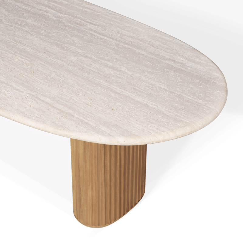 Rhodes Teak Oval Open Dining Table 108"