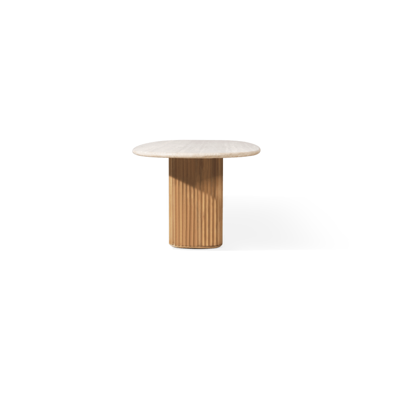 Rhodes Teak Oval Open Dining Table 108"