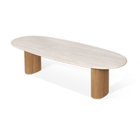 Rhodes Teak Oval Open Dining Table 108"