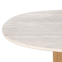 Rhodes Teak Oval Pedestal Dining Table 108"