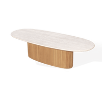 Rhodes Teak Oval Pedestal Dining Table 108"