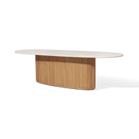 Rhodes Teak Oval Pedestal Dining Table 108"