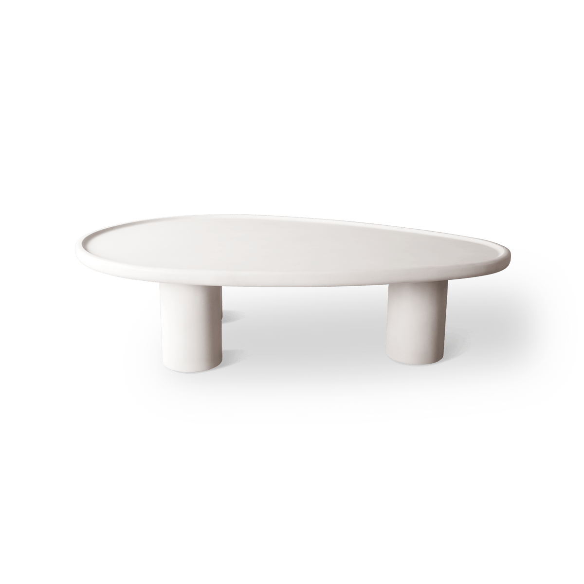 Scala Almond Coffee Table | Composite Concrete Salt, ,