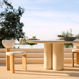 Scala Rectangle Dining Table 108" | Composite Concrete Salt, ,