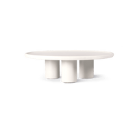 Scala Round Coffee Table 48" | Composite Concrete Salt, ,