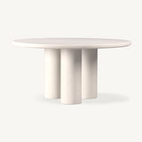 Scala Round Dining Table 60" | Composite Concrete Salt, ,