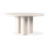 Scala Round Dining Table 60" | Composite Concrete Salt, ,