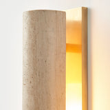 Solare Outdoor Sconce | Vintage Brass, Travertine Natural,