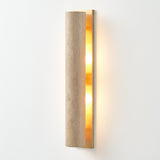 Solare Outdoor Sconce | Vintage Brass, Travertine Natural,