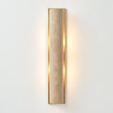 Solare Outdoor Sconce | Vintage Brass, Travertine Natural,