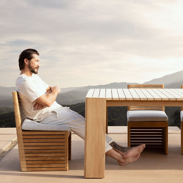 Tahiti Armless Dining Chair | Teak Natural, Copacabana Sand,