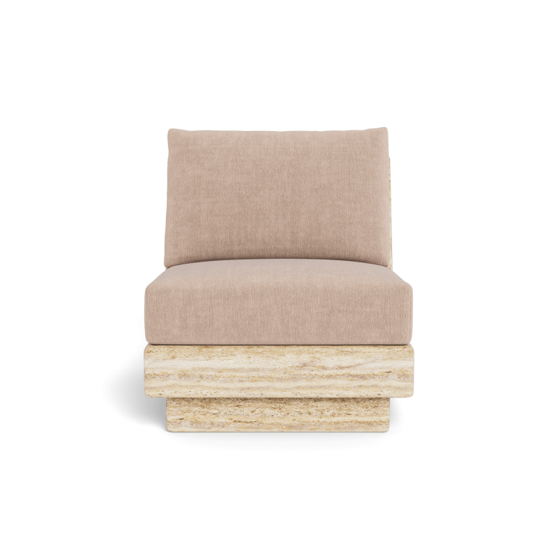 Tulum Travertine Armless Lounge Chair