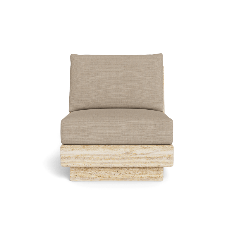 Tulum Travertine Armless Lounge Chair