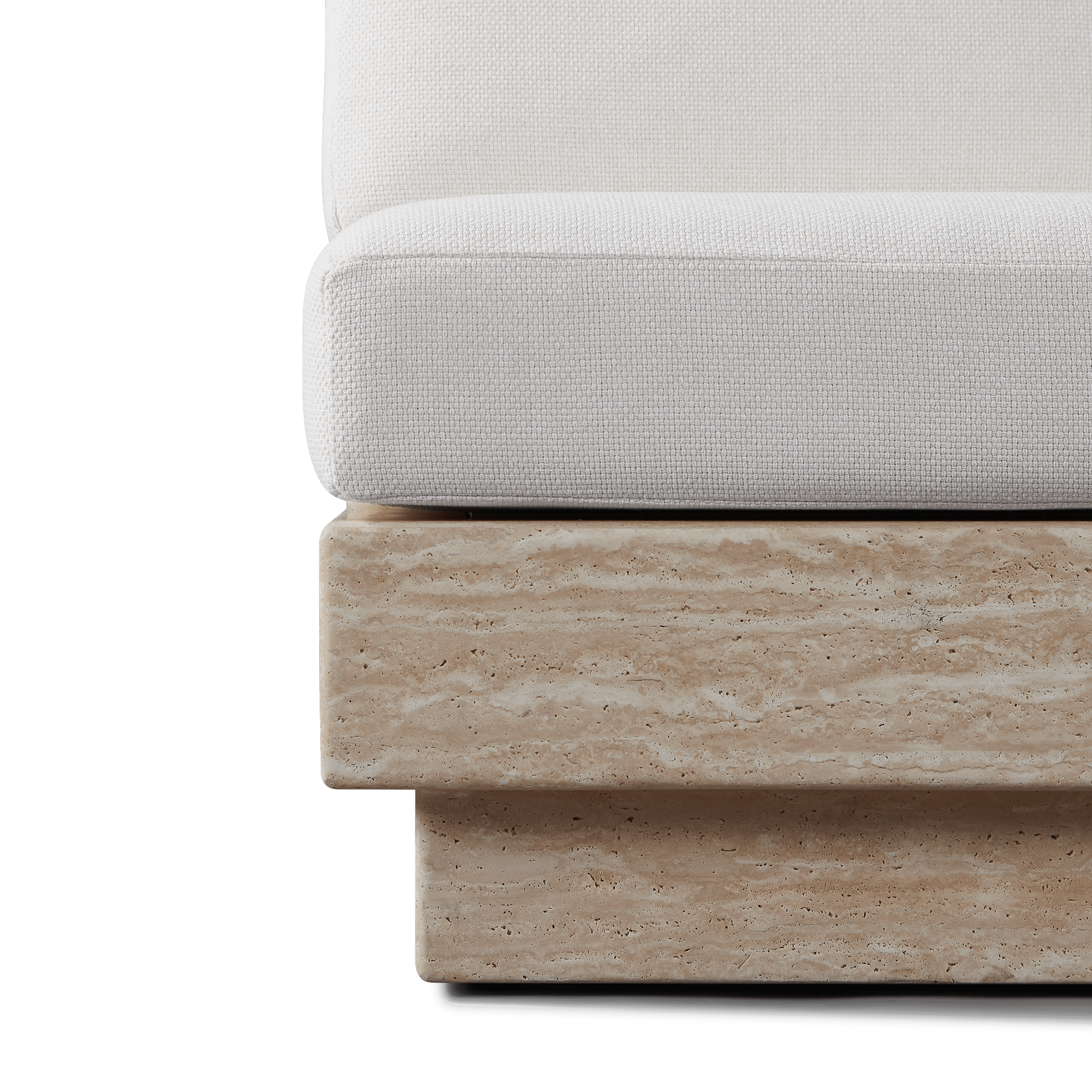 Tulum Travertine Armless Lounge Chair