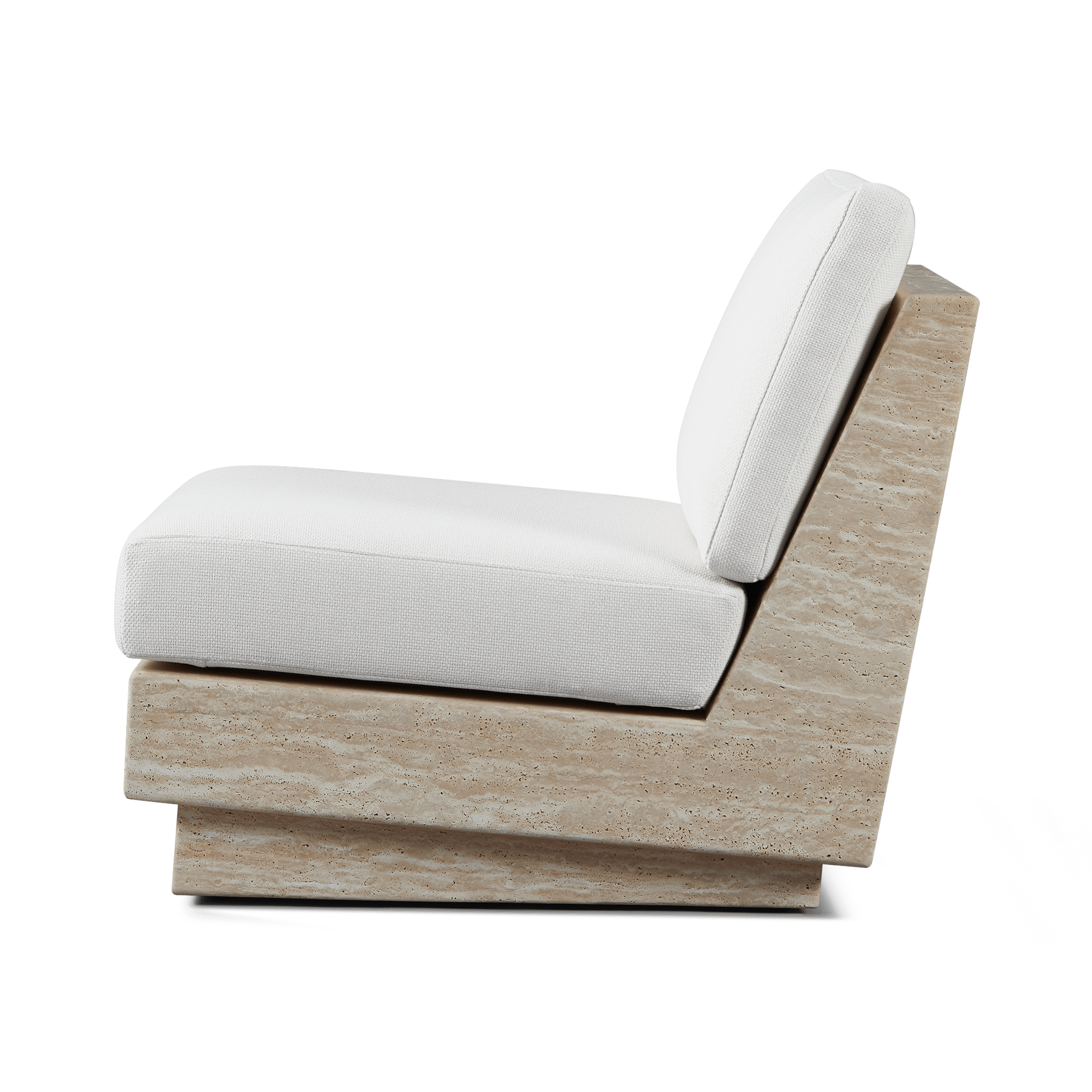 Tulum Travertine Armless Lounge Chair
