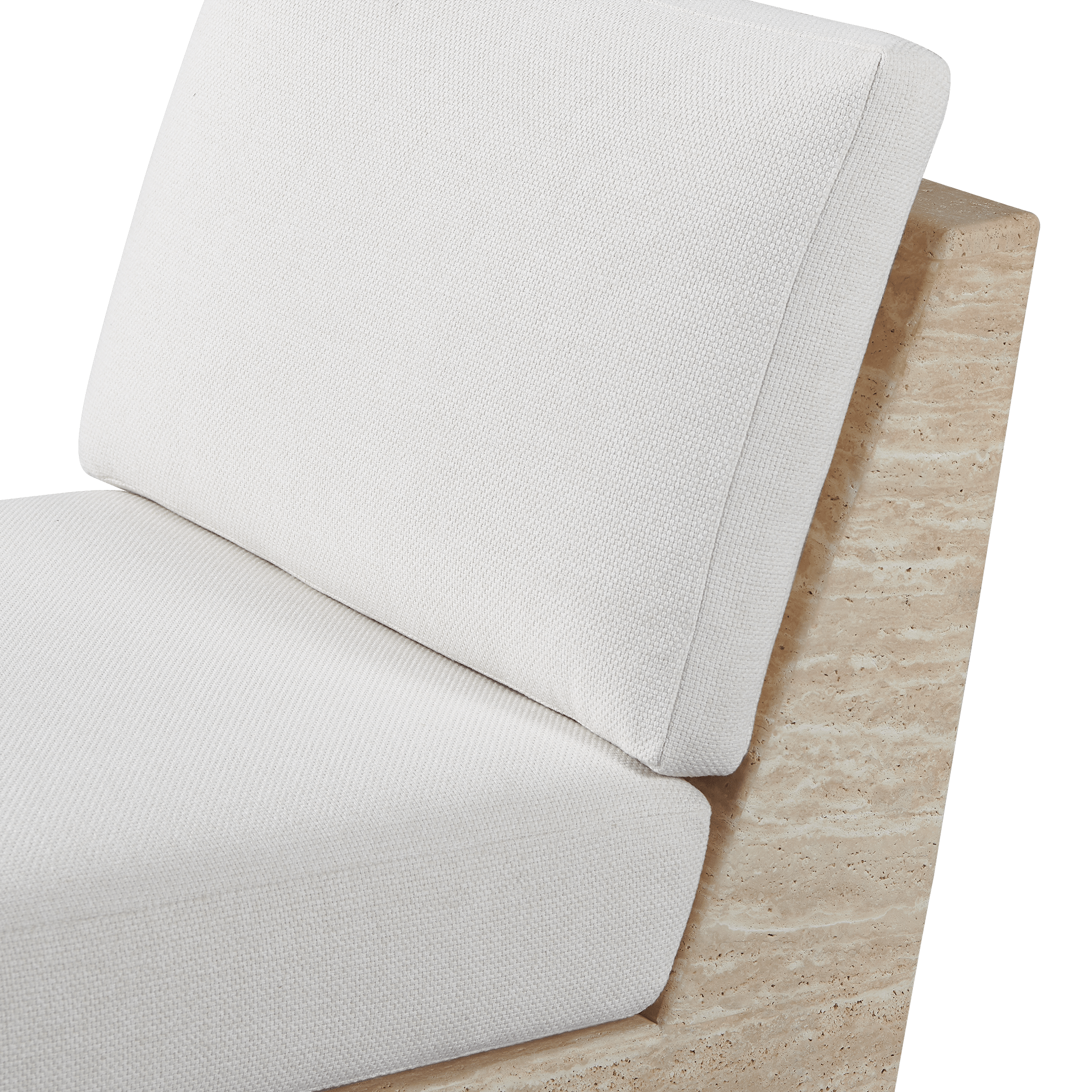 Tulum Travertine Armless Lounge Chair