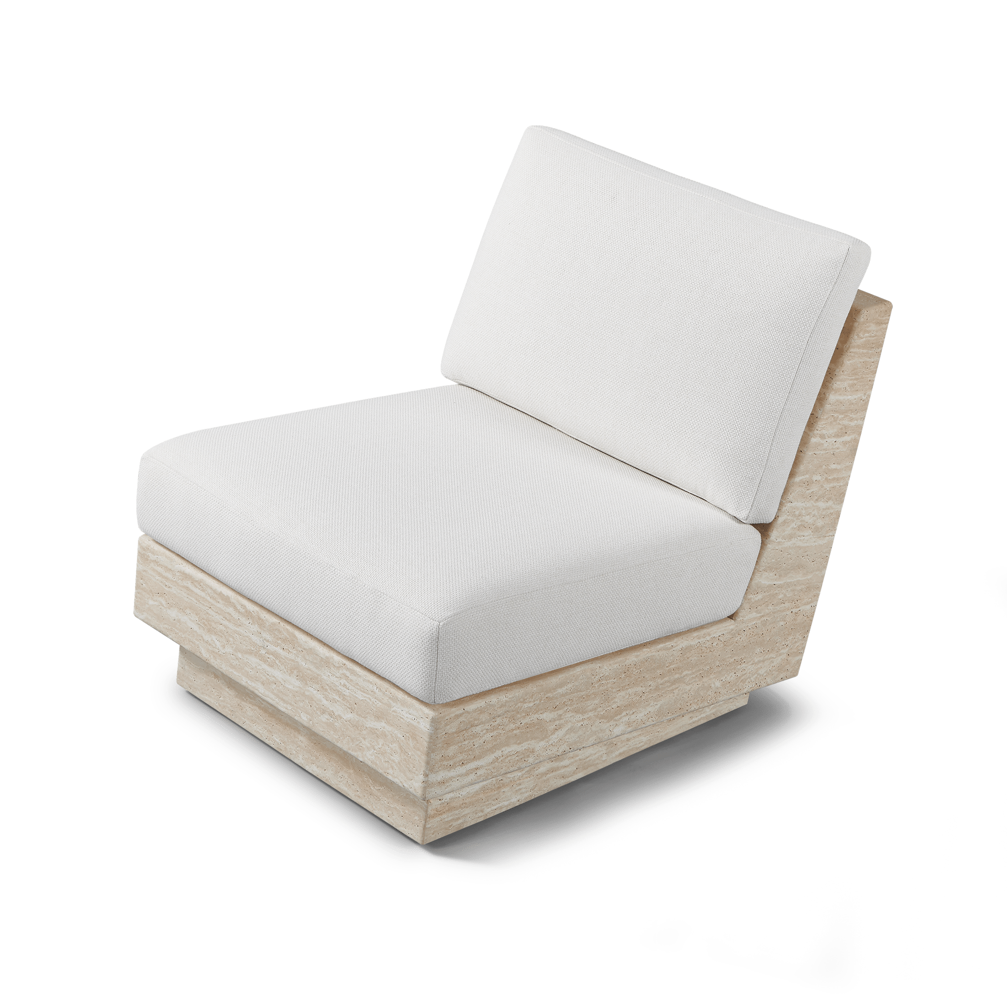 Tulum Travertine Armless Lounge Chair