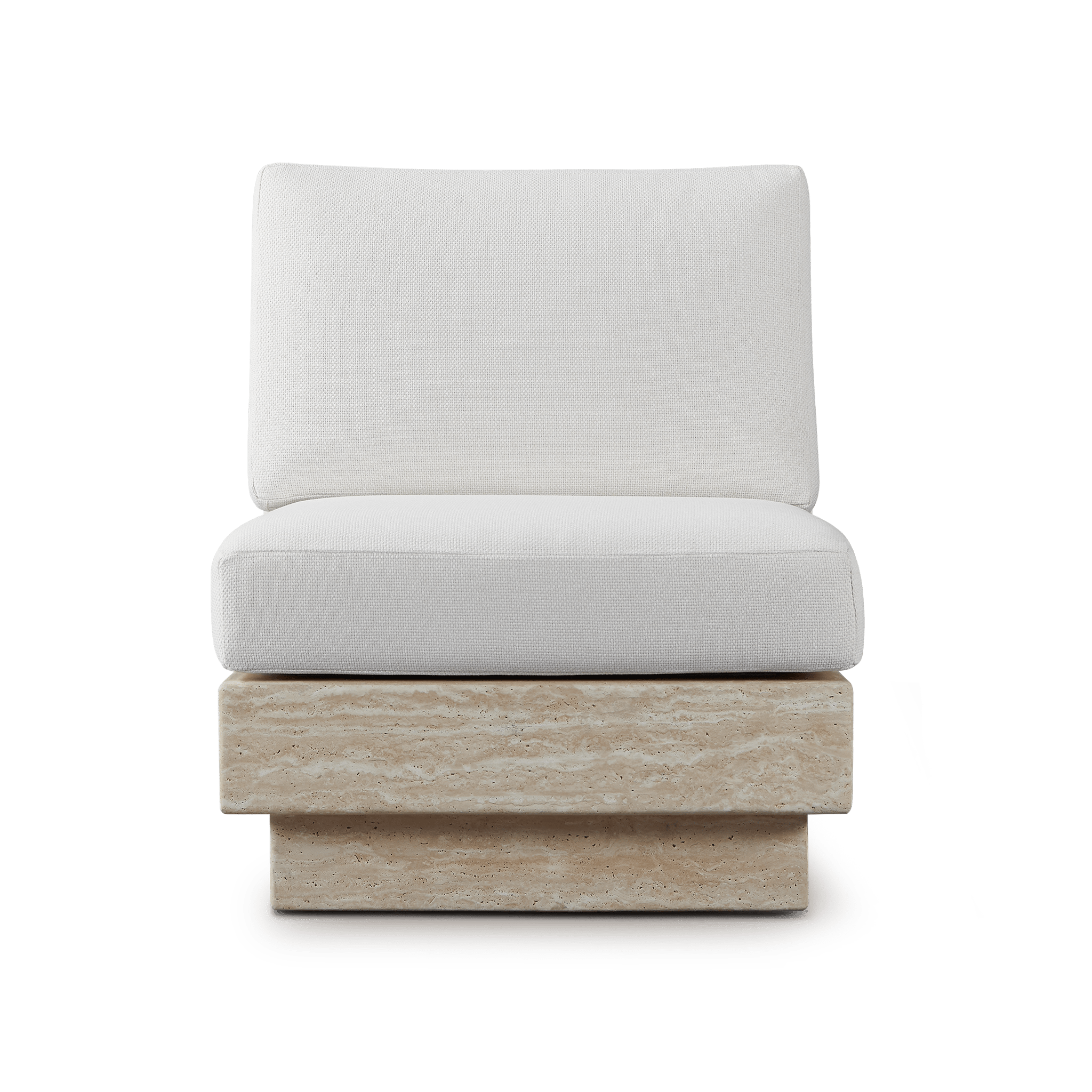 Tulum Travertine Armless Lounge Chair