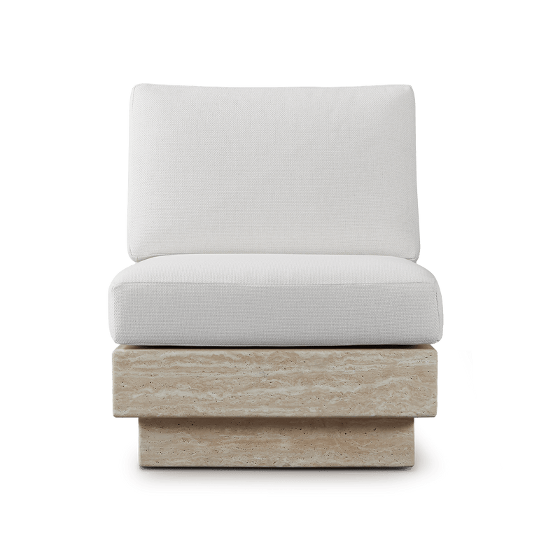Tulum Travertine Armless Lounge Chair