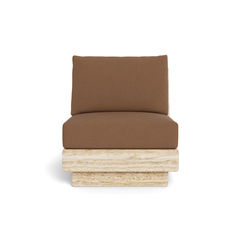 Tulum Travertine Armless Lounge Chair