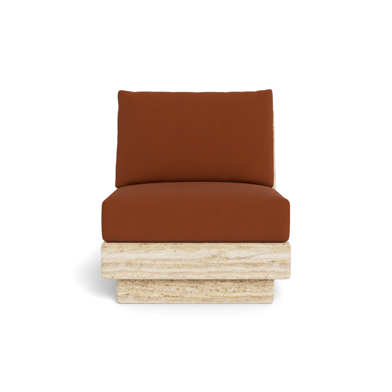 Tulum Travertine Armless Lounge Chair