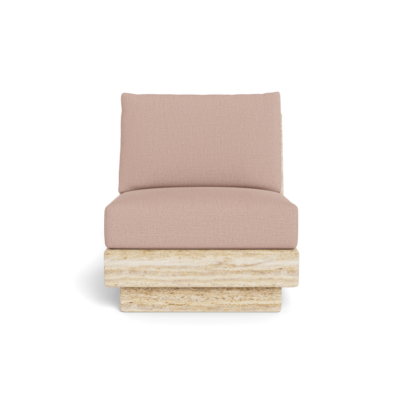 Tulum Travertine Armless Lounge Chair