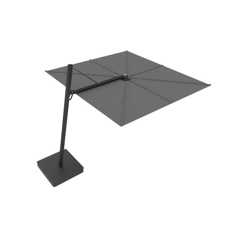 Versa Px Cantilever Umbrella Set | Aluminum Black, Aluminum Black, Flanelle