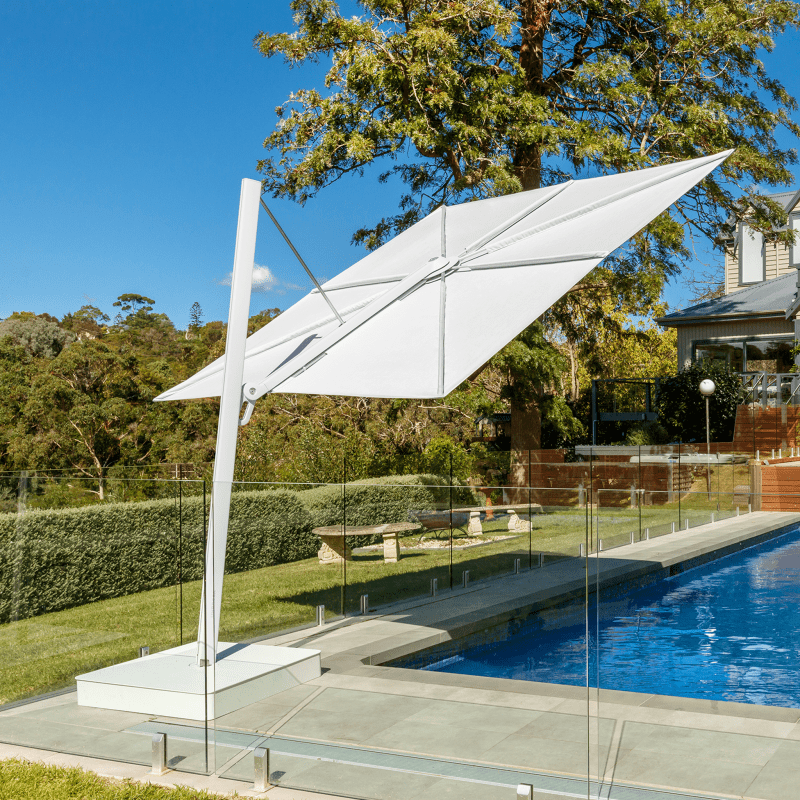 Versa Px Cantilever Umbrella Set | Aluminum Grey Beige, Aluminum Grey Beige, Canvas