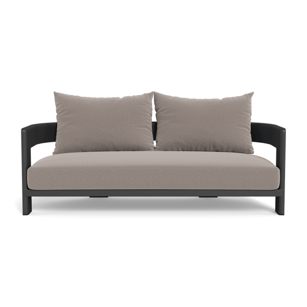 VICTORIA ALUMINUM 2 Seat Sofa | Aluminum Asteroid, Marley Chinchilla,