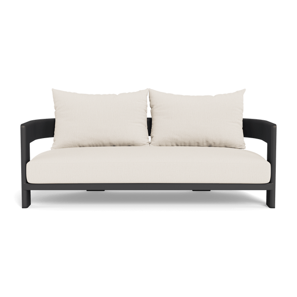 VICTORIA ALUMINUM 2 Seat Sofa | Aluminum Asteroid, Stirling Linen,