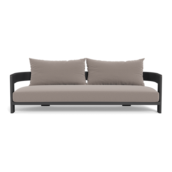 VICTORIA ALUMINUM 3 Seat Sofa | Aluminum Asteroid, Marley Chinchilla,