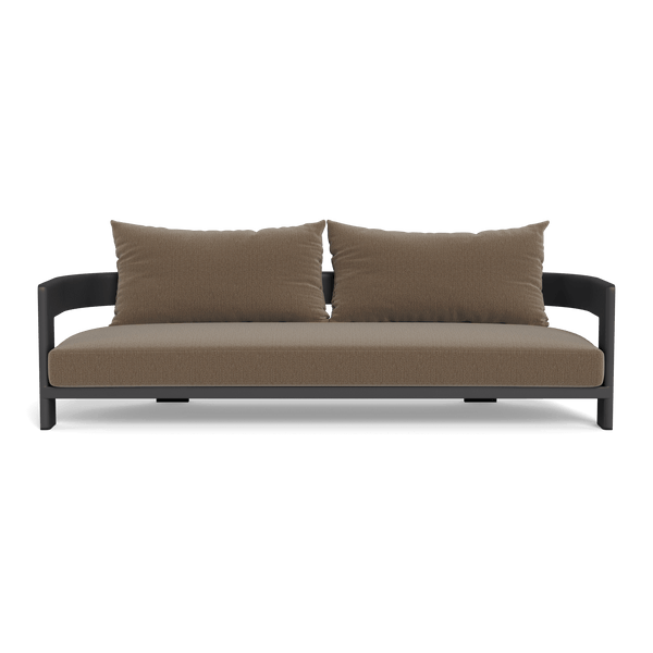 VICTORIA ALUMINUM 3 Seat Sofa | Aluminum Asteroid, Marley Mink,