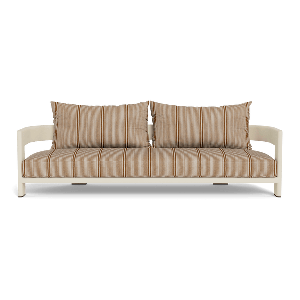 VICTORIA ALUMINUM 3 Seat Sofa | Aluminum Bone, Bateau Teak,