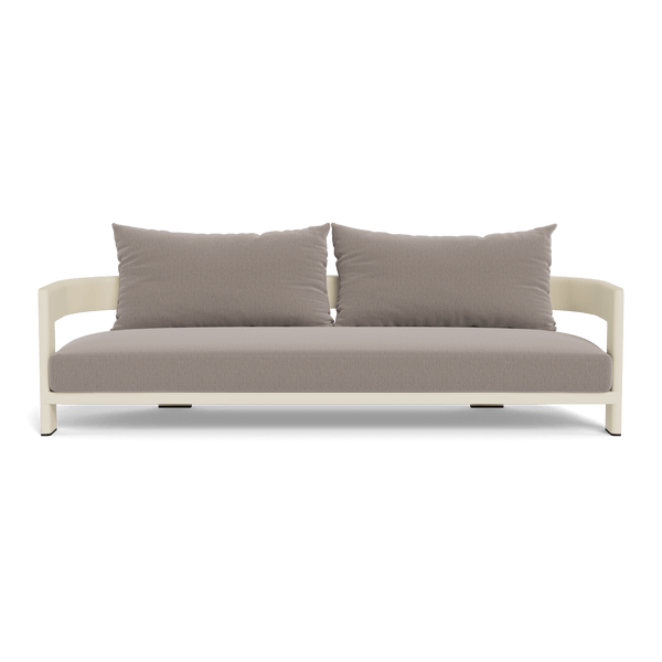 VICTORIA ALUMINUM 3 Seat Sofa | Aluminum Bone, Marley Chinchilla,