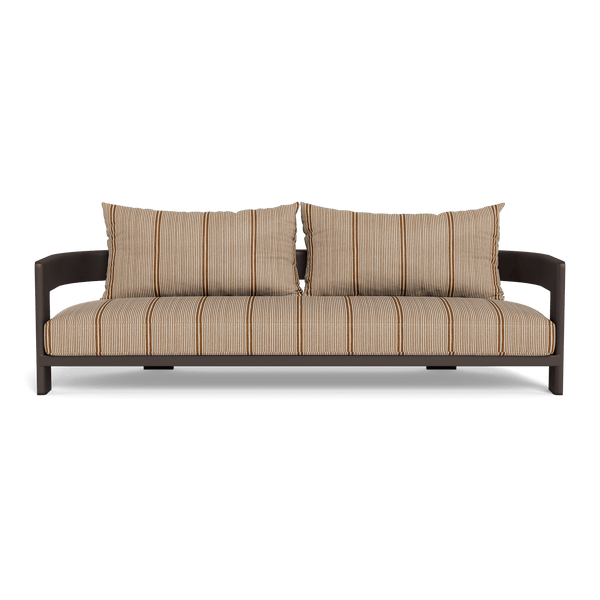 VICTORIA ALUMINUM 3 Seat Sofa | Aluminum Bronze, Bateau Teak,