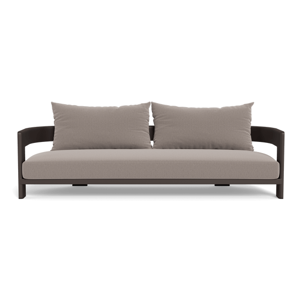 VICTORIA ALUMINUM 3 Seat Sofa | Aluminum Bronze, Marley Chinchilla,
