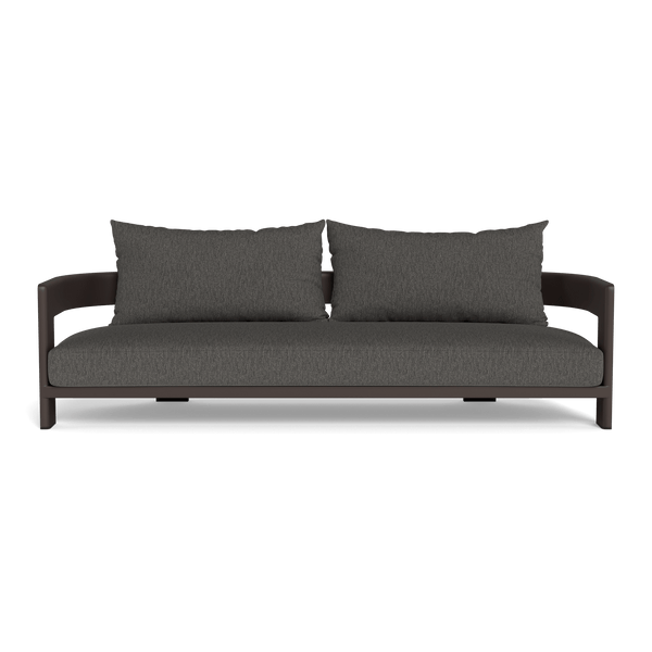 VICTORIA ALUMINUM 3 Seat Sofa | Aluminum Bronze, Pebble Smoke,