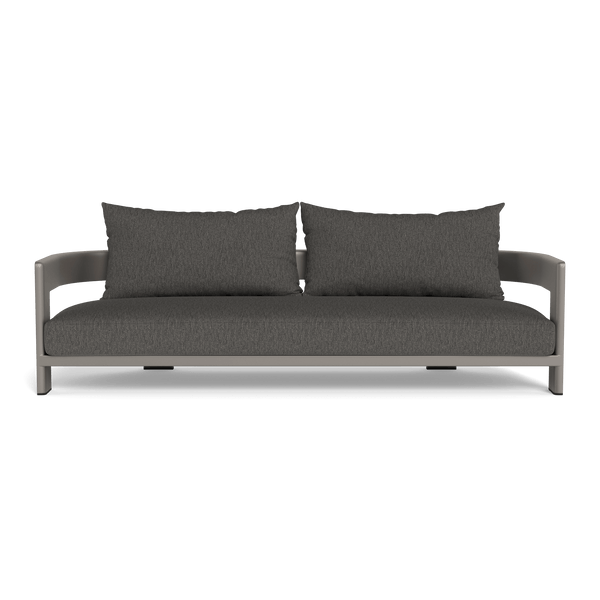 VICTORIA ALUMINUM 3 Seat Sofa | Aluminum Taupe, Pebble Smoke,