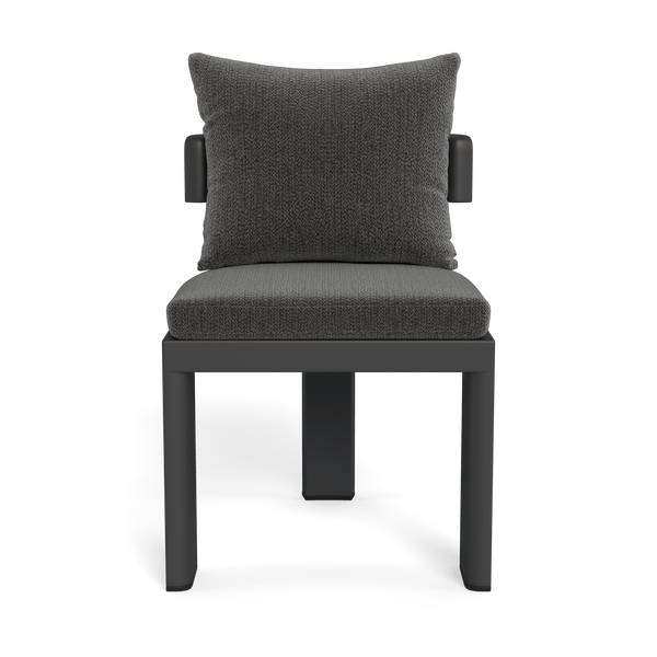 VICTORIA ALUMINUM Armless Dining Chair | Aluminum Asteroid, Marley Boulder,