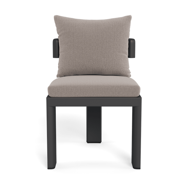 VICTORIA ALUMINUM Armless Dining Chair | Aluminum Asteroid, Marley Chinchilla,