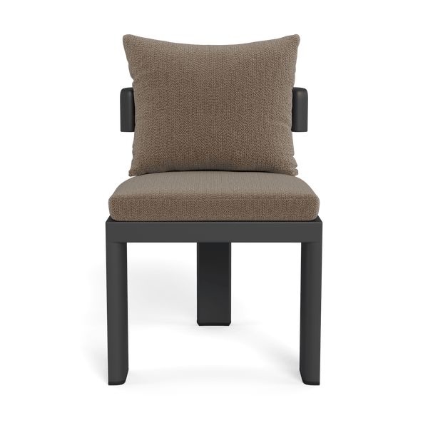 VICTORIA ALUMINUM Armless Dining Chair | Aluminum Asteroid, Marley Mink,